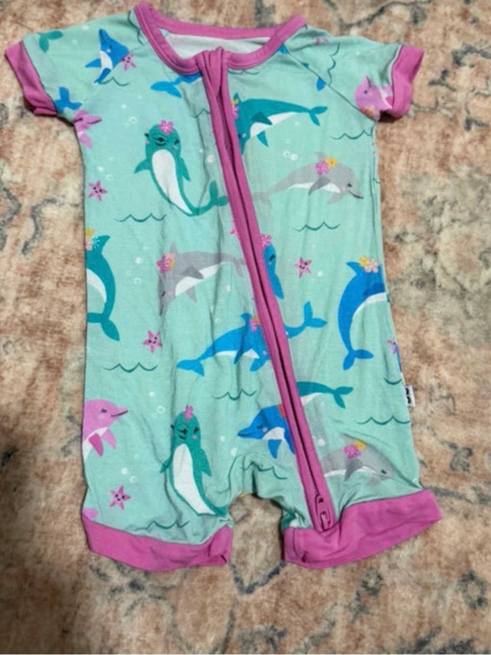 Little Sleepies Dolphin Dance Bamboo Shorty Size 0-3 mo
